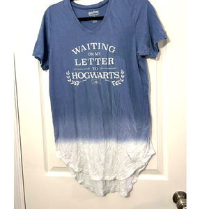 Harry Potter Letter to Hogwarts hi-lo Ombre Long T-shirt Medium